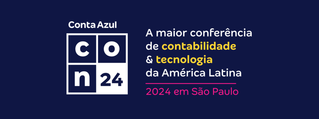Banner chamando para a Conta Azul 24, que acontecerá em São Paulo, em 2024.